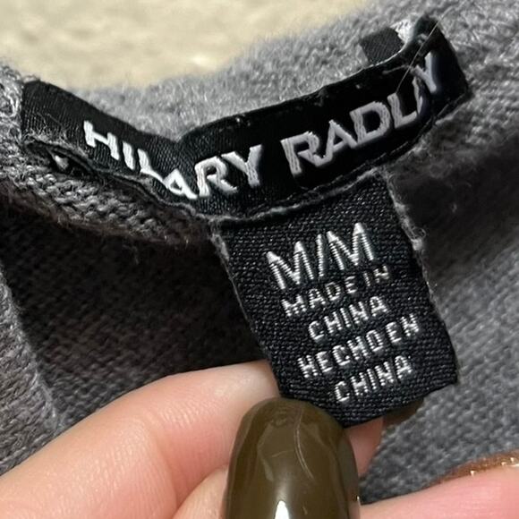 Hilary Radley Sweatshirt Hoodie Jacket Gray Long Sleeve Long Sleeve Pullover M - Picture 5 of 7
